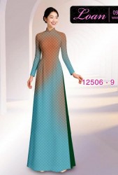 Vải áo dài chấm bi - loang màu