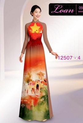 Vải áo dài cờ Việt Nam - chợ Bến Thành-DT 12507
