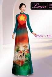 Vải áo dài cờ Việt Nam - chợ Bến Thành