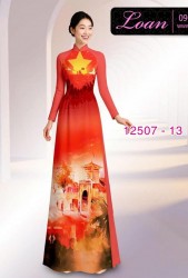 Vải áo dài cờ Việt Nam - chợ Bến Thành