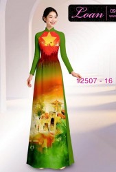 Vải áo dài cờ Việt Nam - chợ Bến Thành