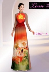 Vải áo dài cờ Việt Nam - chợ Bến Thành