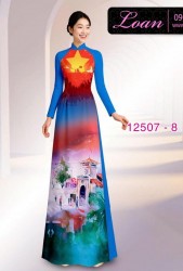 Vải áo dài cờ Việt Nam - chợ Bến Thành