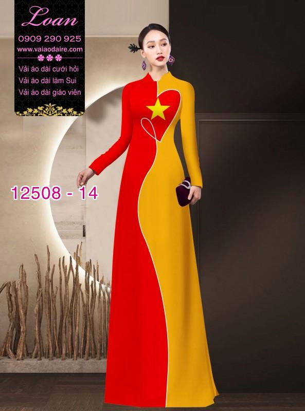 Vải áo dài cờ đỏ sao vàng