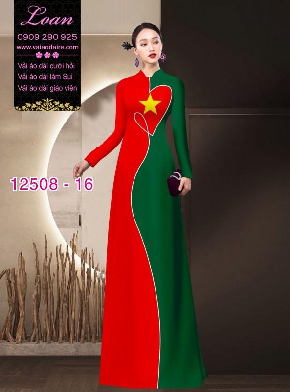 Vải áo dài cờ đỏ sao vàng