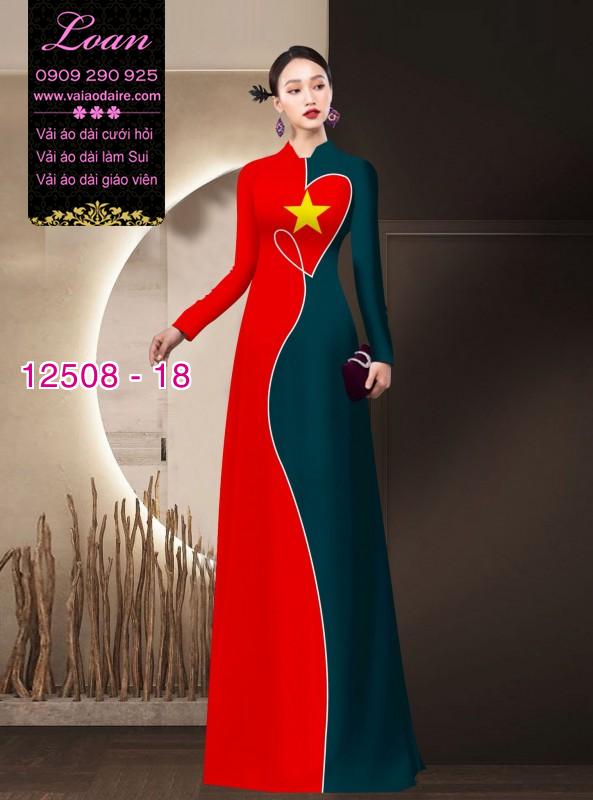 Vải áo dài cờ đỏ sao vàng