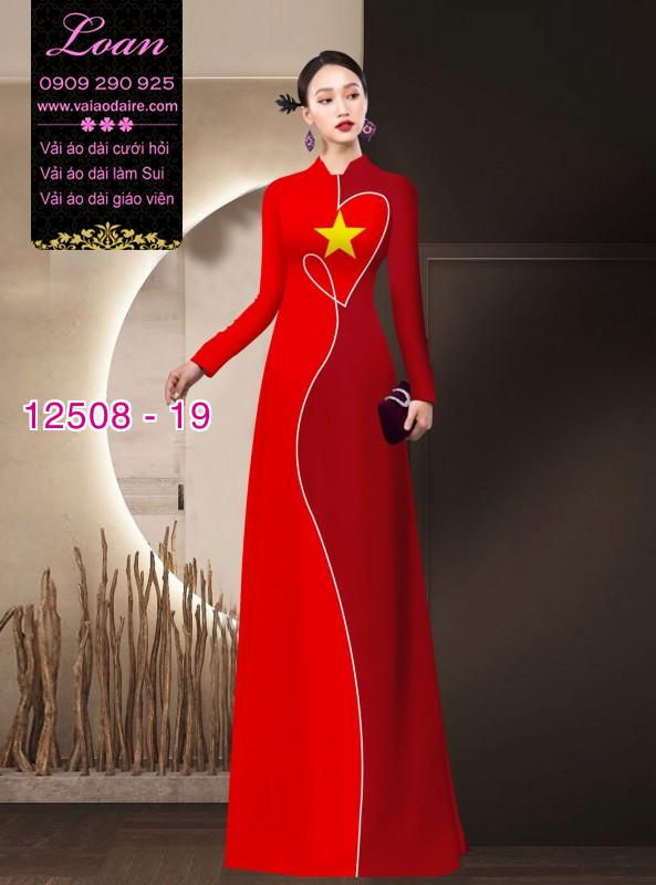 Vải áo dài cờ đỏ sao vàng