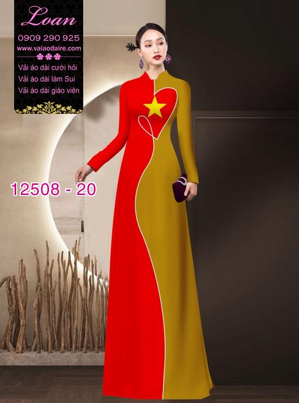 Vải áo dài cờ đỏ sao vàng