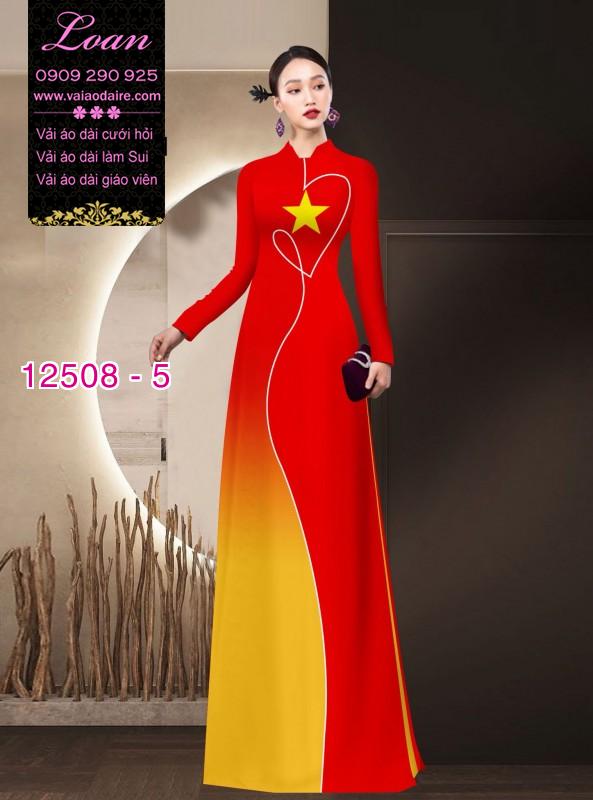 Vải áo dài cờ đỏ sao vàng