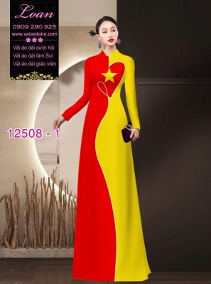 Vải áo dài cờ đỏ sao vàng-DT 12508