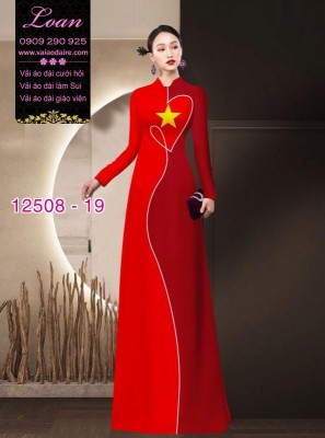 Vải áo dài cờ đỏ sao vàng-DT 12508