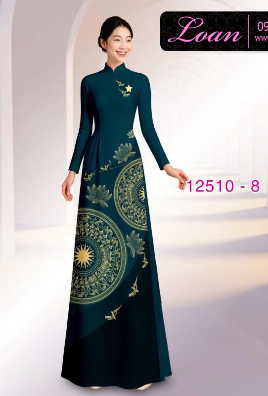 Vải áo dài họa tiết trống đồng Vải áo dài họa tiết trống đồng