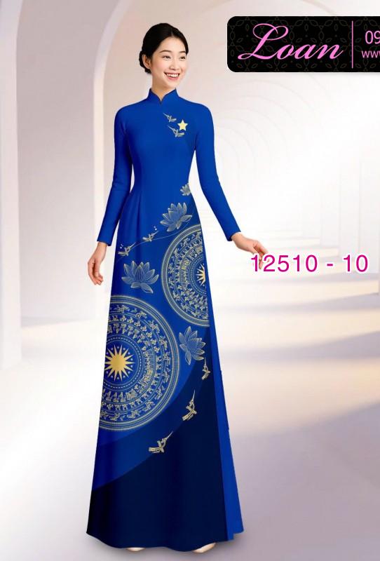 Vải áo dài họa tiết trống đồng Vải áo dài họa tiết trống đồng