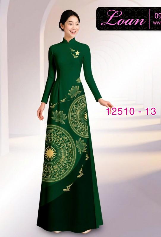 Vải áo dài họa tiết trống đồng Vải áo dài họa tiết trống đồng