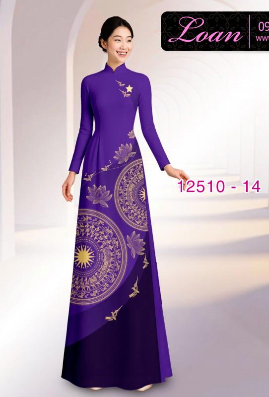 Vải áo dài họa tiết trống đồng Vải áo dài họa tiết trống đồng