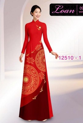 Vải áo dài họa tiết trống đồng-DT 12510