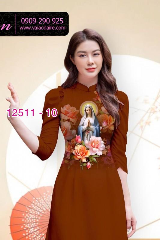 Vải áo dài in hình Đức Mẹ Maria Vải áo dài in hình Đức Mẹ Maria