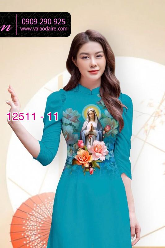 Vải áo dài in hình Đức Mẹ Maria Vải áo dài in hình Đức Mẹ Maria