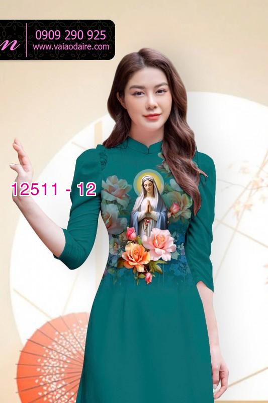 Vải áo dài in hình Đức Mẹ Maria Vải áo dài in hình Đức Mẹ Maria