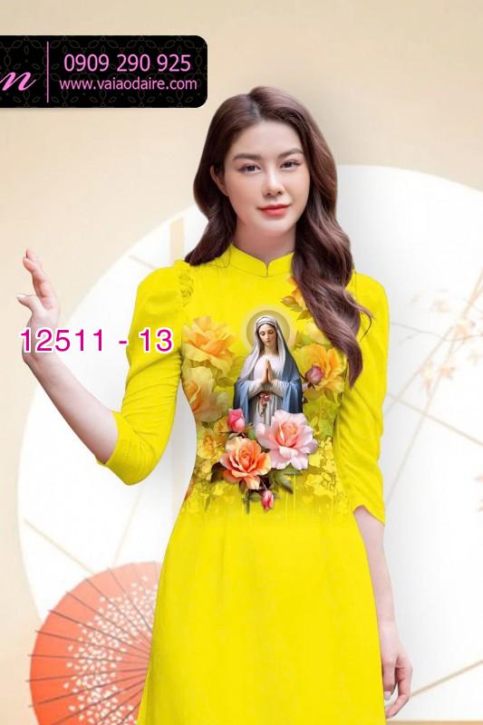 Vải áo dài in hình Đức Mẹ Maria Vải áo dài in hình Đức Mẹ Maria