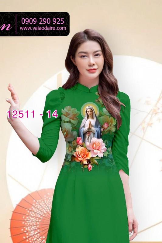 Vải áo dài in hình Đức Mẹ Maria Vải áo dài in hình Đức Mẹ Maria