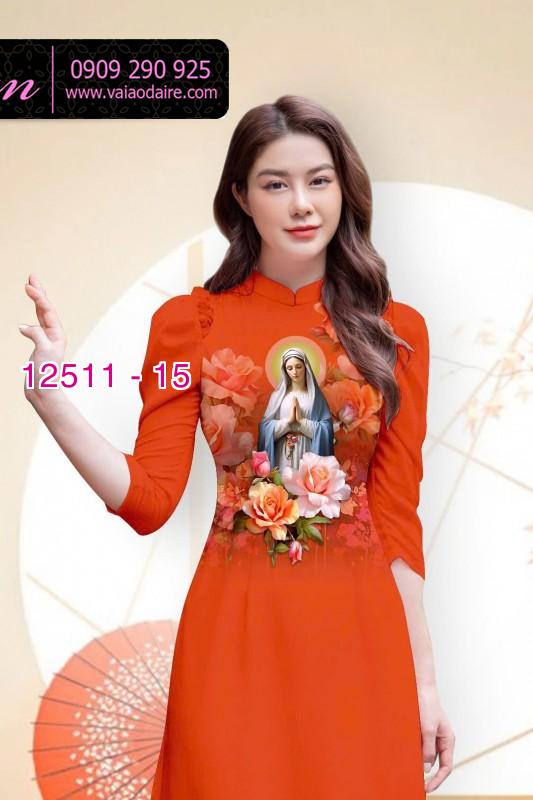 Vải áo dài in hình Đức Mẹ Maria Vải áo dài in hình Đức Mẹ Maria