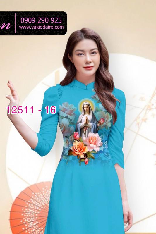 Vải áo dài in hình Đức Mẹ Maria Vải áo dài in hình Đức Mẹ Maria