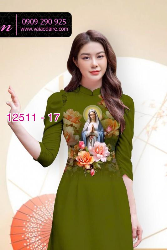 Vải áo dài in hình Đức Mẹ Maria Vải áo dài in hình Đức Mẹ Maria