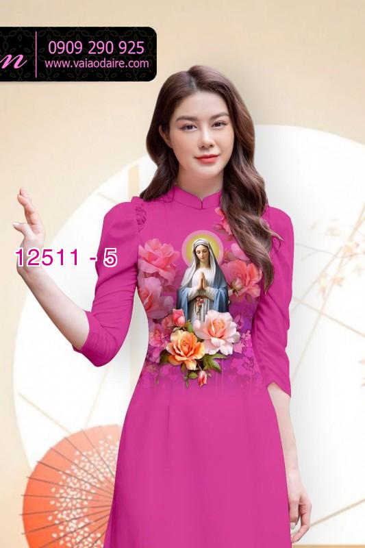 Vải áo dài in hình Đức Mẹ Maria Vải áo dài in hình Đức Mẹ Maria