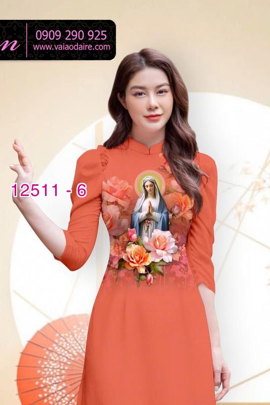 Vải áo dài in hình Đức Mẹ Maria Vải áo dài in hình Đức Mẹ Maria