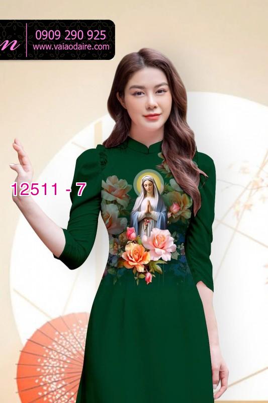 Vải áo dài in hình Đức Mẹ Maria Vải áo dài in hình Đức Mẹ Maria