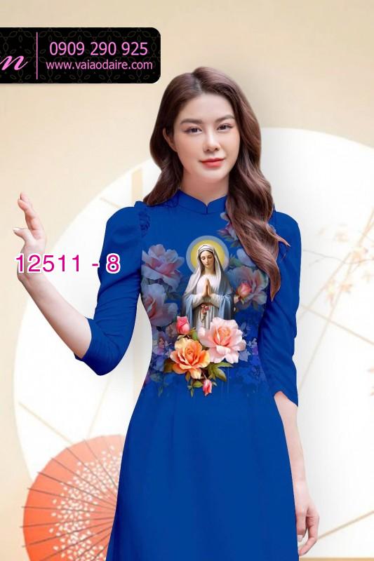Vải áo dài in hình Đức Mẹ Maria Vải áo dài in hình Đức Mẹ Maria