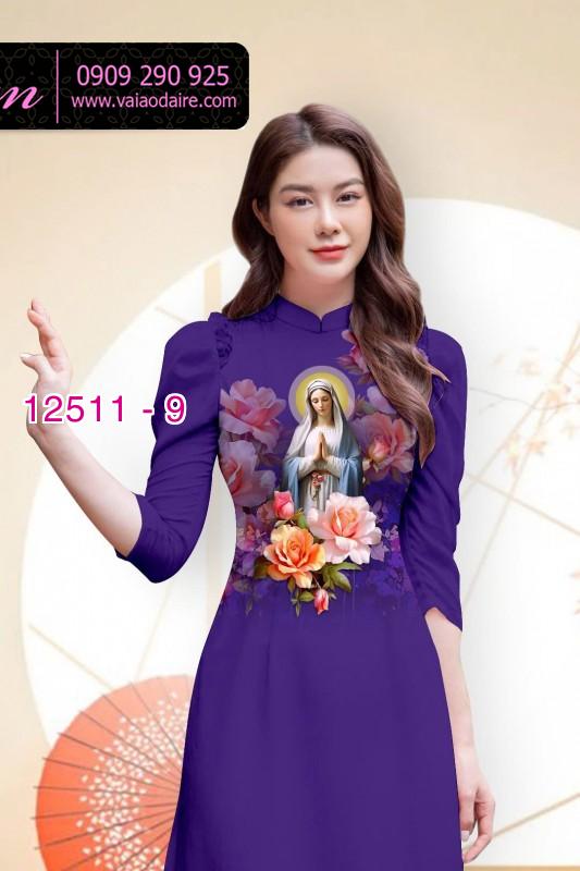 Vải áo dài in hình Đức Mẹ Maria Vải áo dài in hình Đức Mẹ Maria