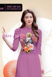 Vải áo dài in hình Đức Mẹ Maria