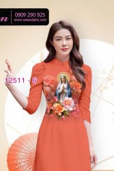 Vải áo dài in hình Đức Mẹ Maria