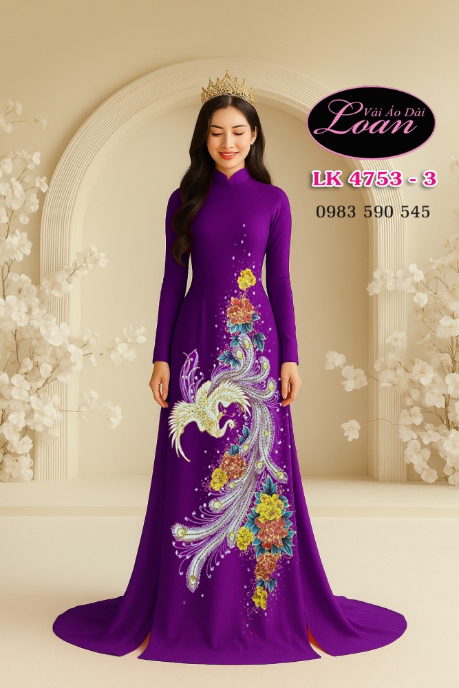 Vải áo dài chim phượng hoàng cao cấp