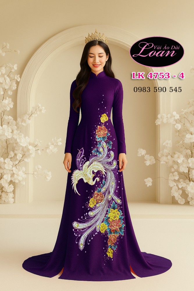 Vải áo dài chim phượng hoàng cao cấp
