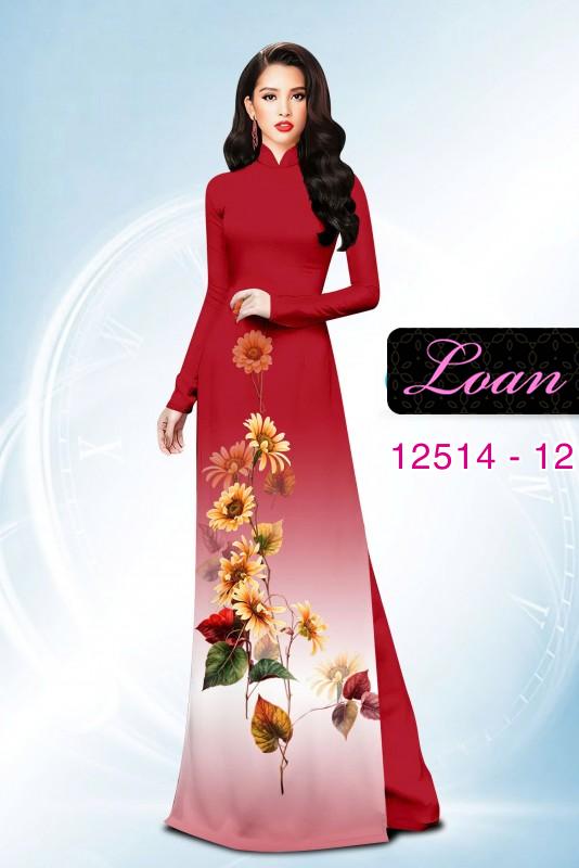 Vải áo dài hoa hướng dương Vải áo dài hoa hướng dương