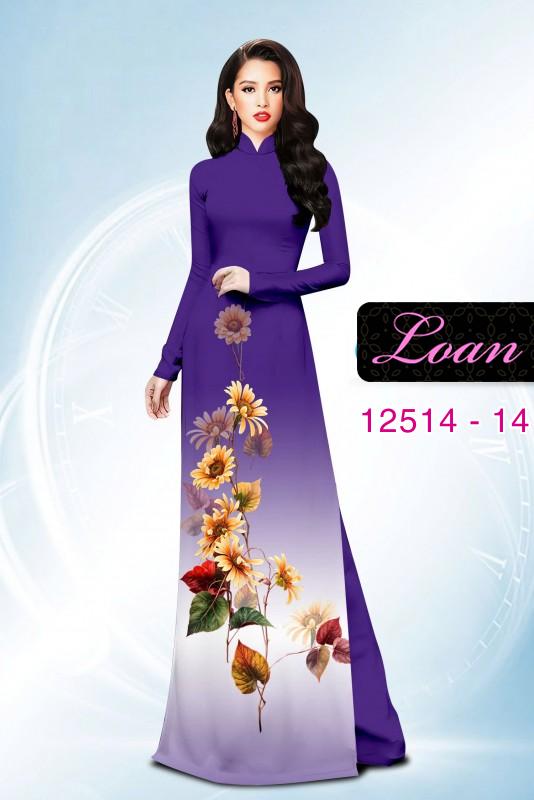 Vải áo dài hoa hướng dương Vải áo dài hoa hướng dương