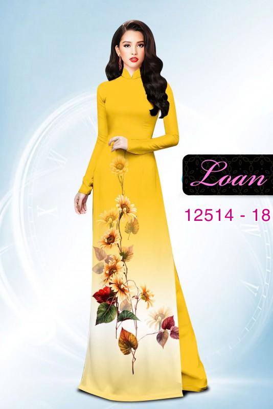 Vải áo dài hoa hướng dương Vải áo dài hoa hướng dương