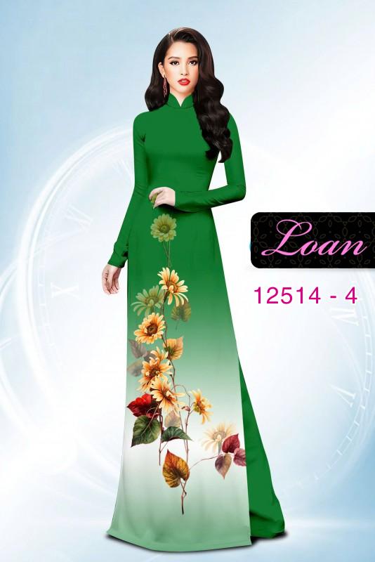 Vải áo dài hoa hướng dương Vải áo dài hoa hướng dương