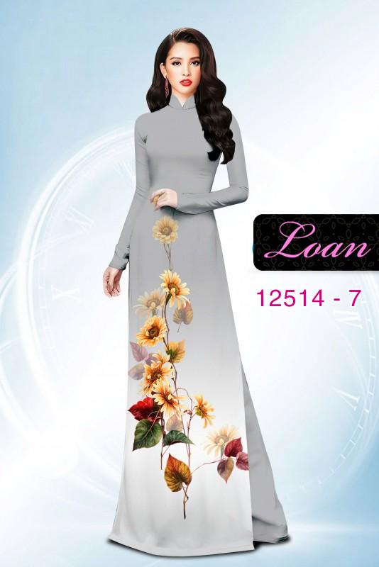 Vải áo dài hoa hướng dương Vải áo dài hoa hướng dương