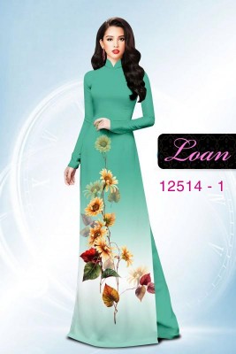 Vải áo dài hoa hướng dương-DT 12514