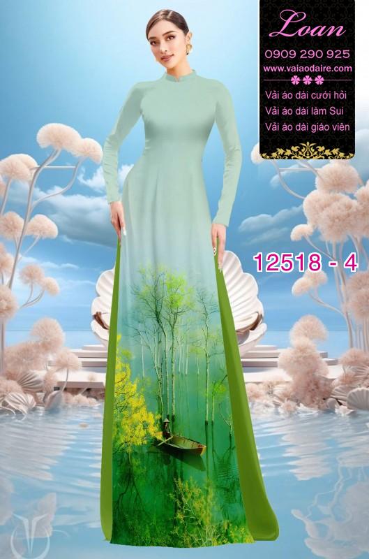 Vải áo dài phong cảnh chèo ghe Vải áo dài phong cảnh chèo ghe