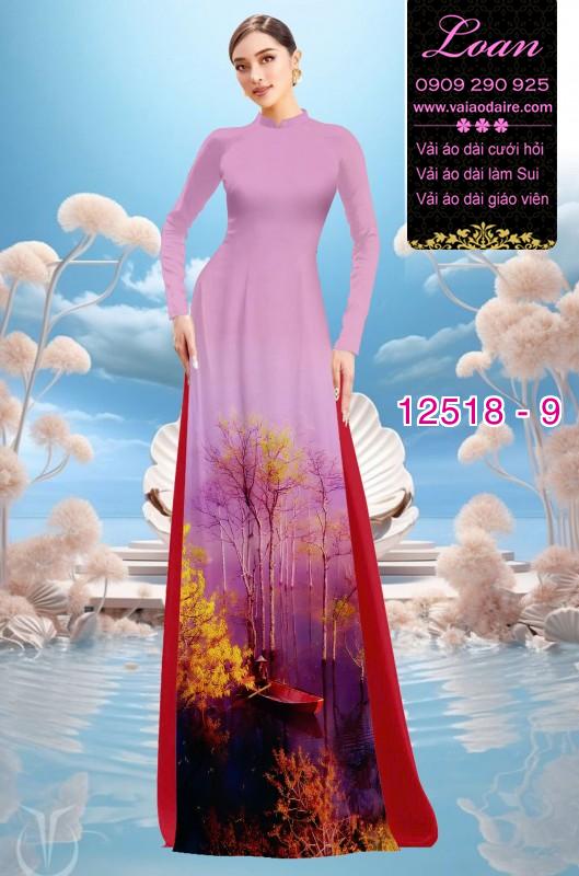 Vải áo dài phong cảnh chèo ghe Vải áo dài phong cảnh chèo ghe