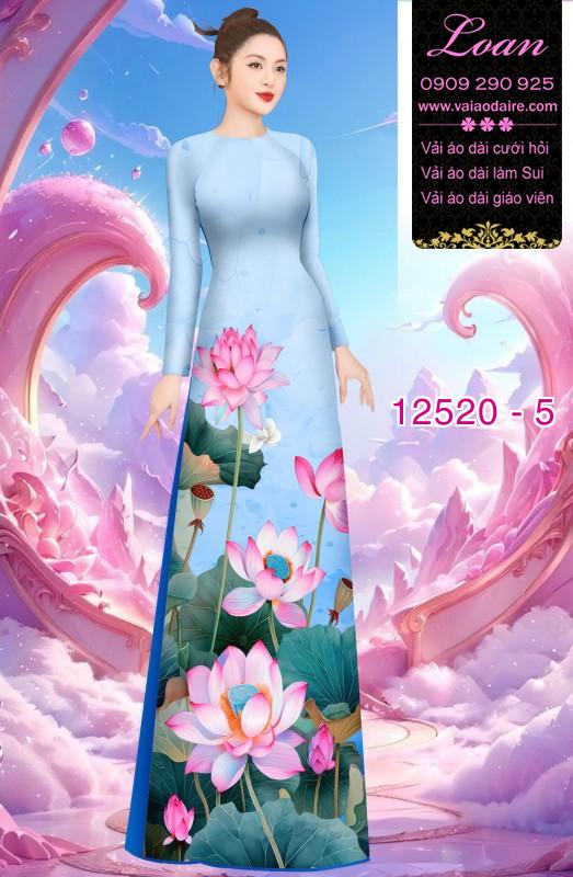 Vải áo dài hoa sen in 3D Vải áo dài hoa sen in 3D
