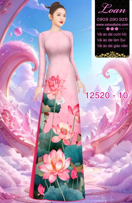 Vải áo dài hoa sen in 3D Vải áo dài hoa sen in 3D