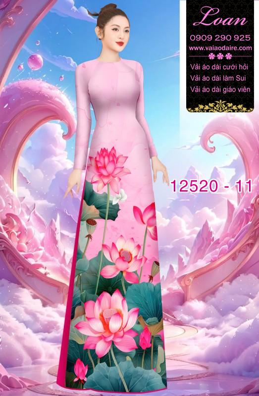 Vải áo dài hoa sen in 3D Vải áo dài hoa sen in 3D