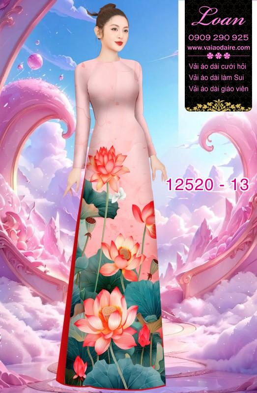 Vải áo dài hoa sen in 3D Vải áo dài hoa sen in 3D