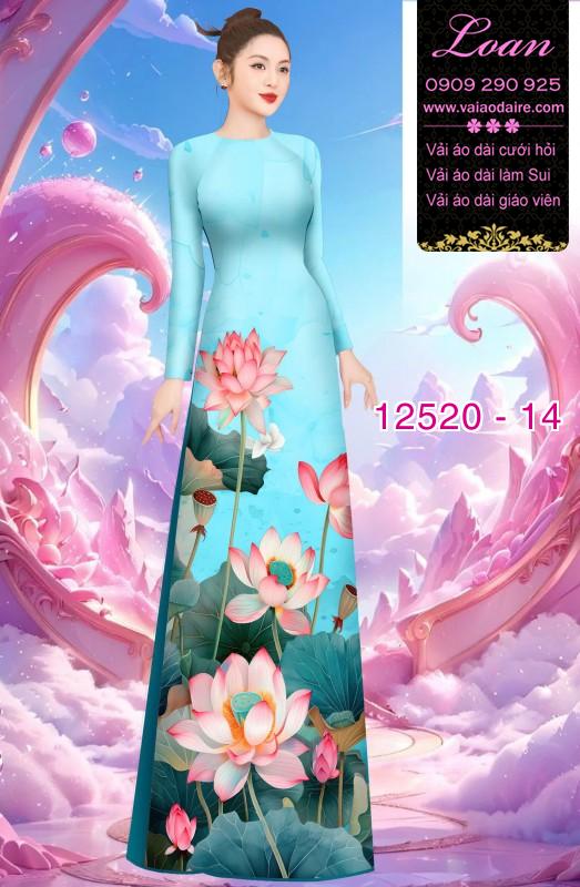 Vải áo dài hoa sen in 3D Vải áo dài hoa sen in 3D